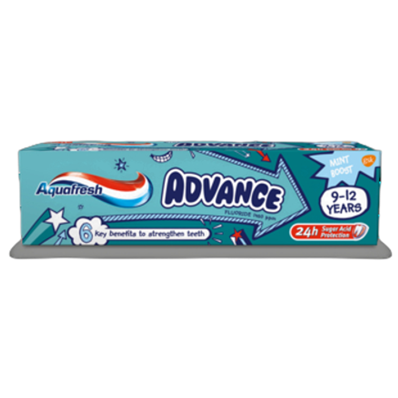 Aquafresh Advance Pasta do zębów stałych dla dzieci 9-12 lat z fluorem 75 ml